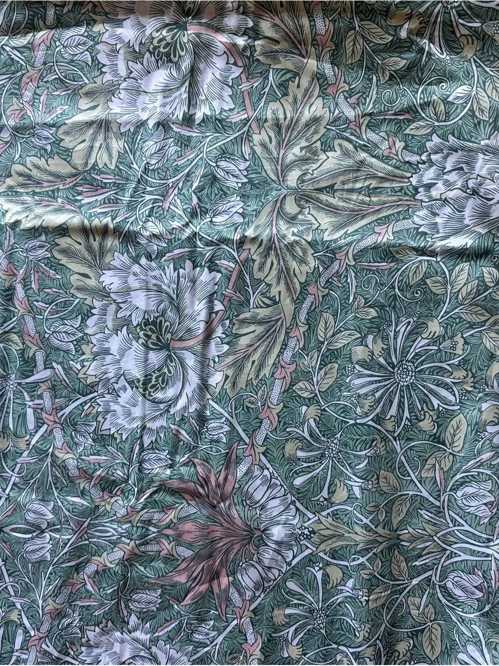 William Morris Floral Vine Green Duvet Cover - King